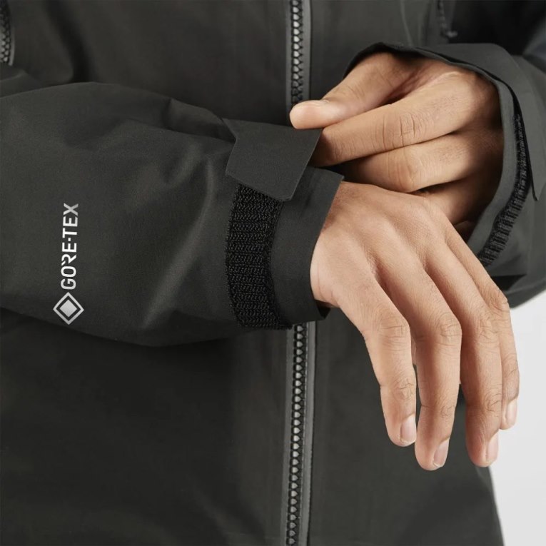 Salomon Outline GTX Hybrid Waterproof Men's Shell Jackets Black | CA 27M51